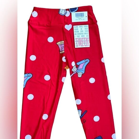 LuLaRoe Tween Leggings • Juniors 8-16, Adults 00-0 • Valentine’s Puns • Red •NWT - Picture 3 of 15